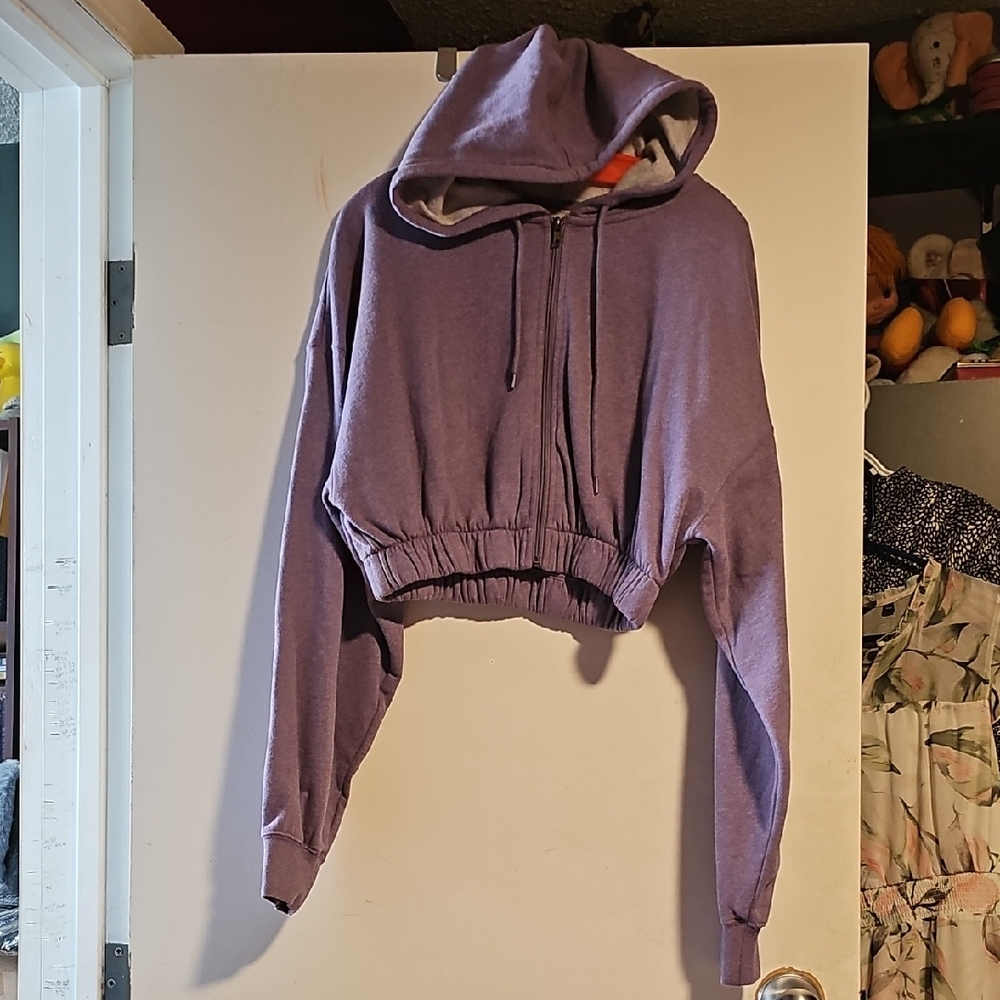 Harlow Purple Women's Cropped Hoodie